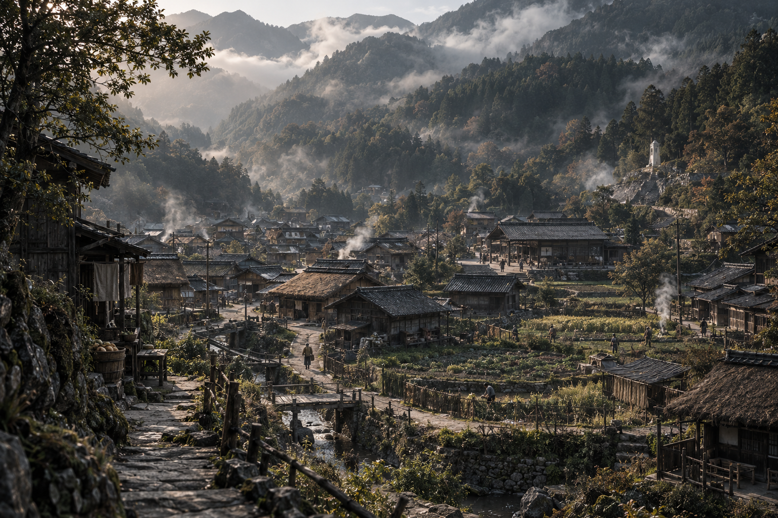 白伏村の風景